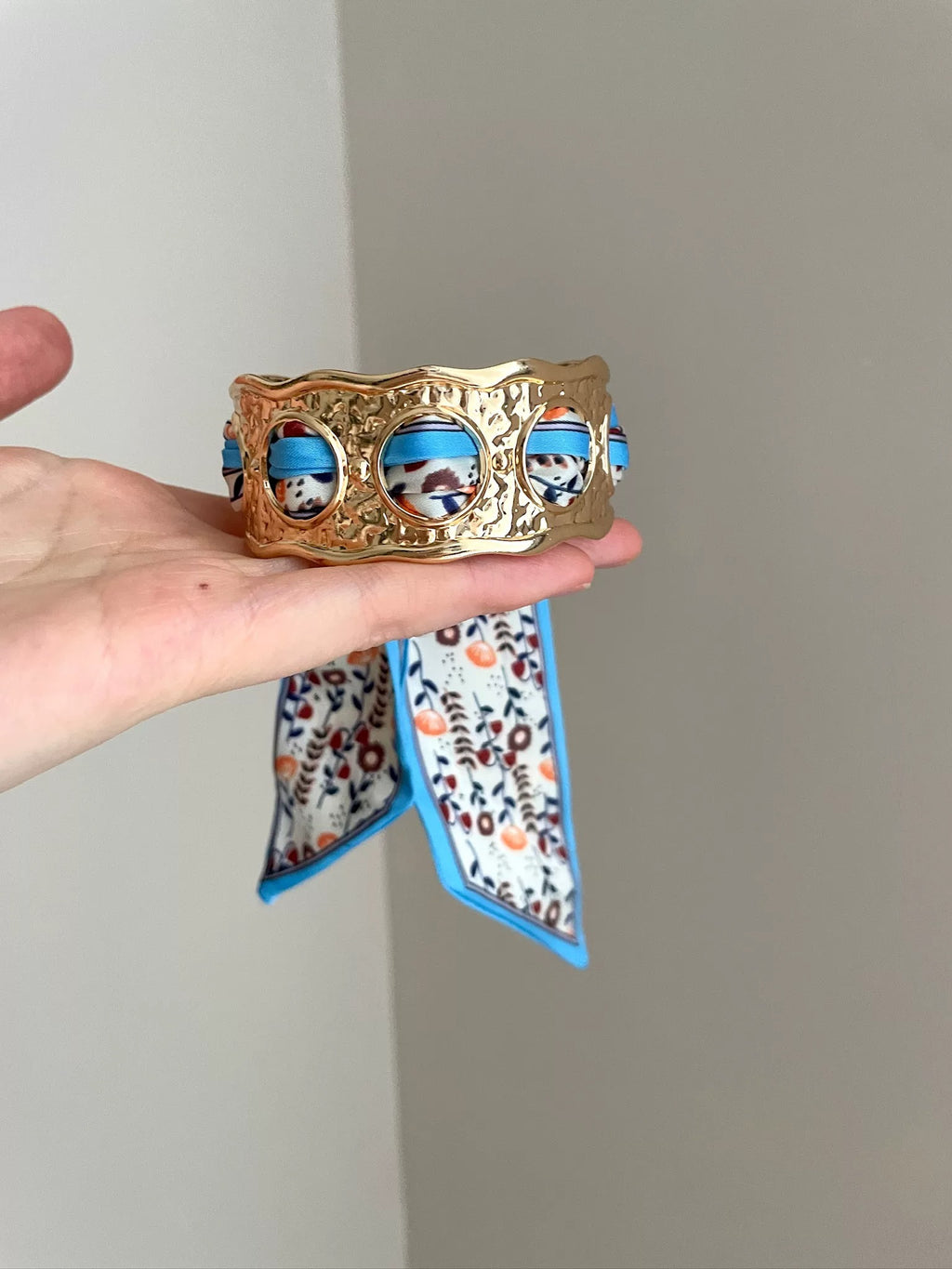 Romy Vintage Scarf-Wrapped Cuff Bracelet