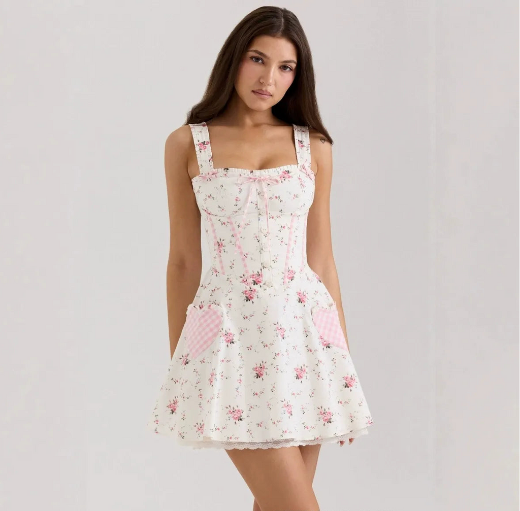 Samya Gingham Pocket Mini Dress