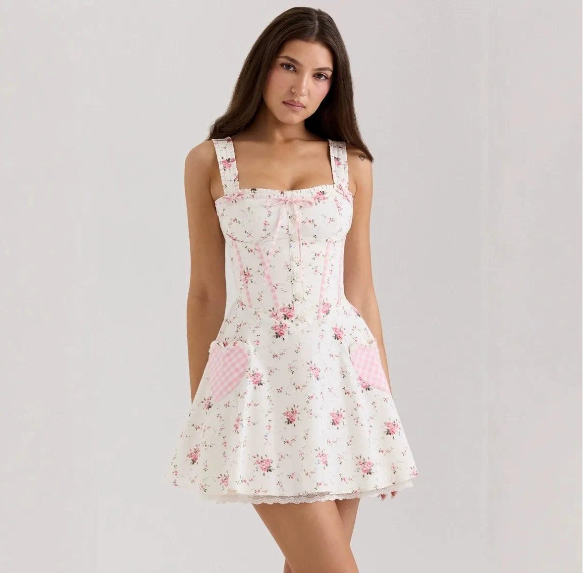 Samya Gingham Pocket Mini Dress