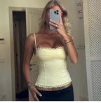 Simona Lace Trim Corset Top