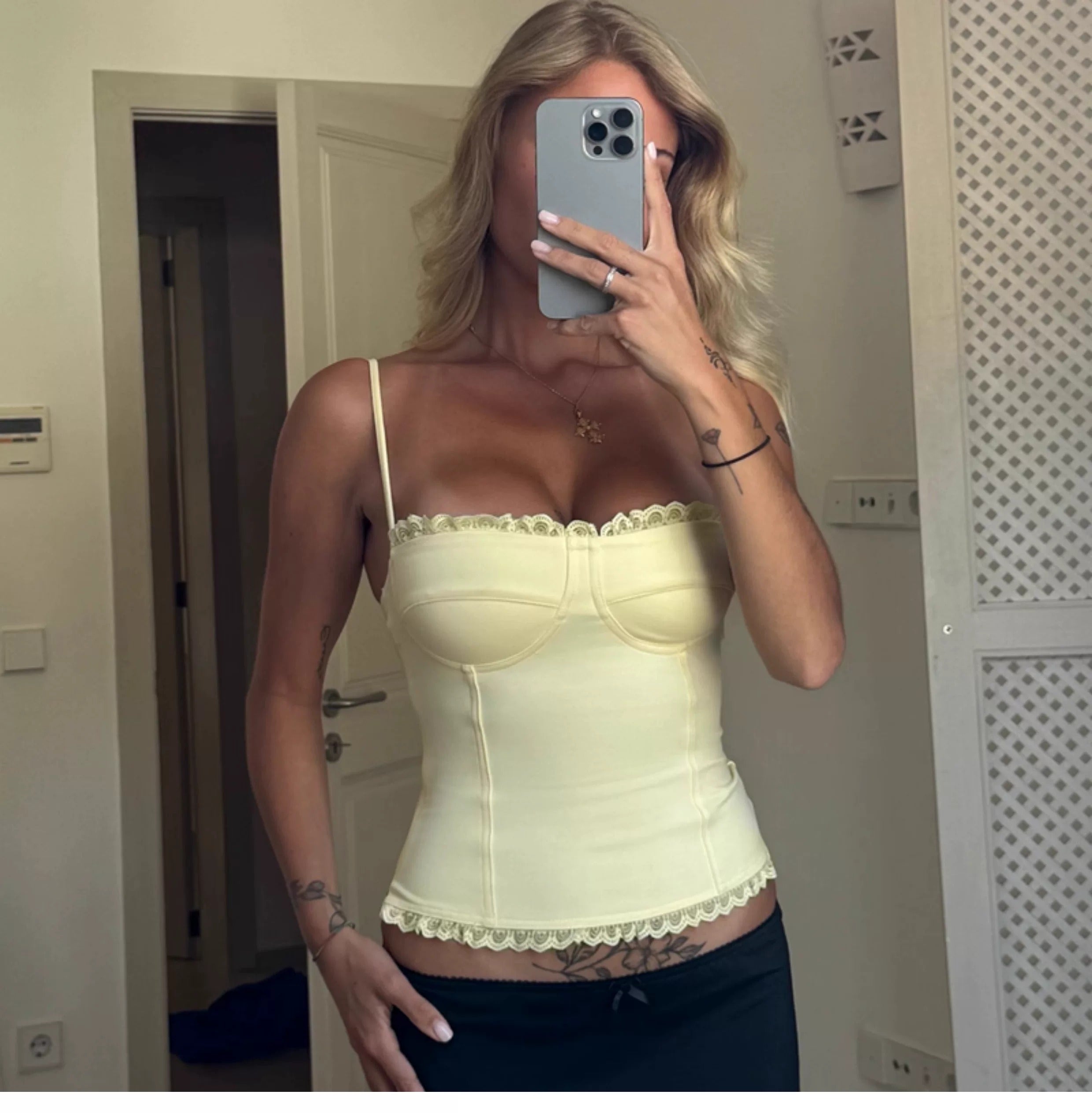 Simona Lace Trim Corset Top