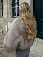 Zoya Cloud Faux Fur Crop Jacket