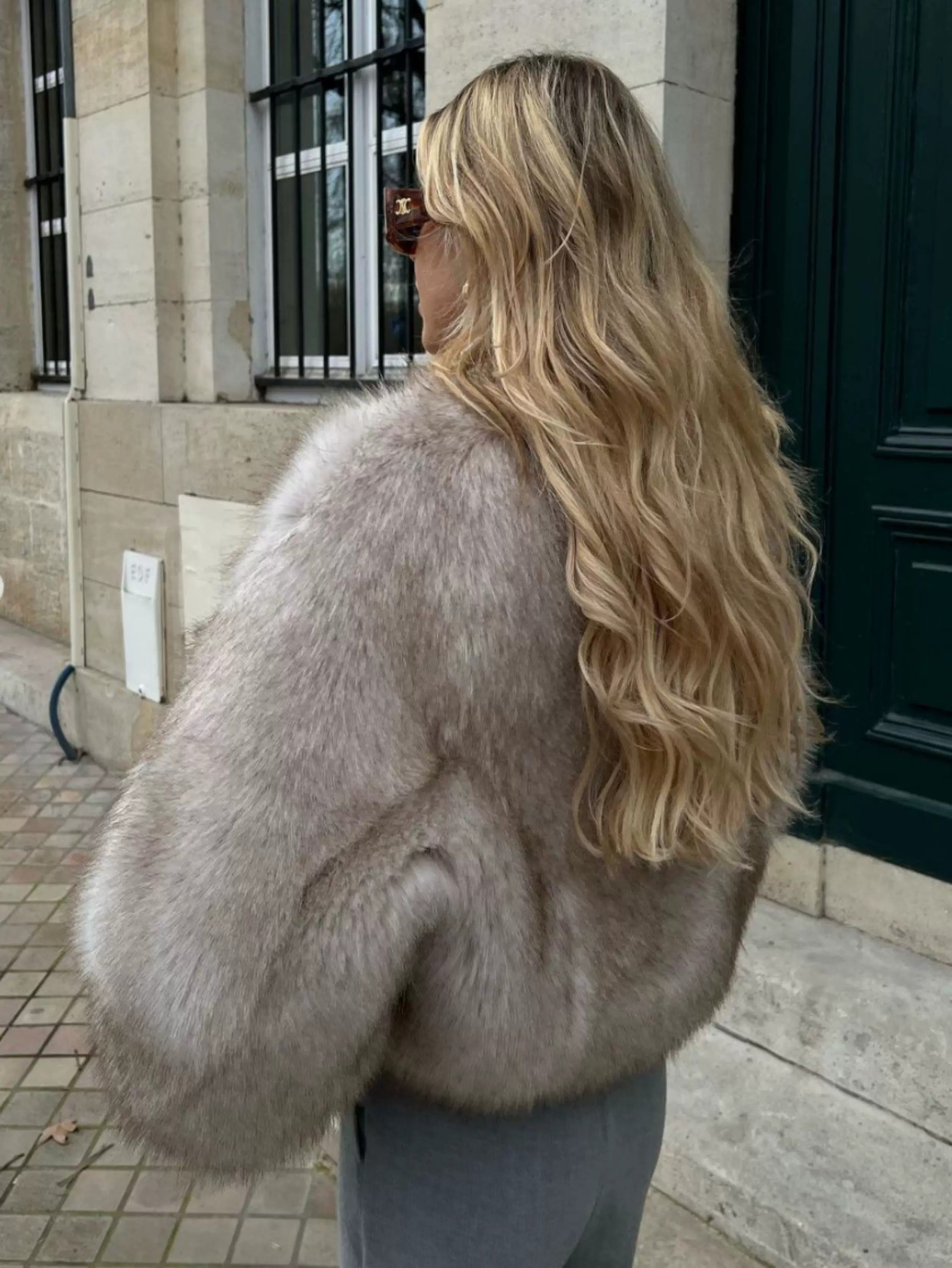 Zoya Cloud Faux Fur Crop Jacket