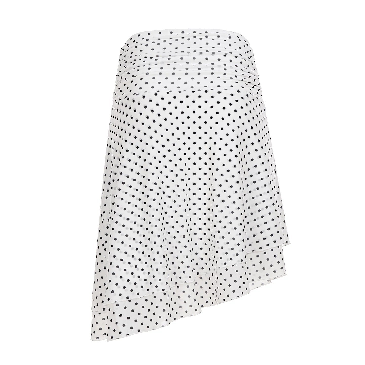 Wen Polka Dot Asymmetrical Midi Skirt