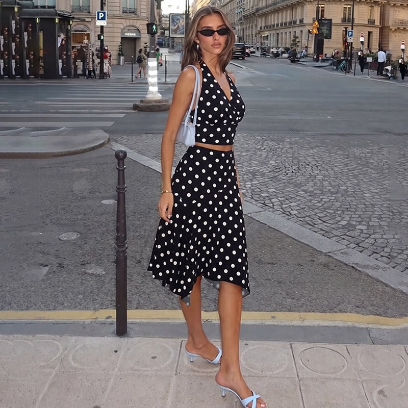 Orlina Polka Dot Skirt Set