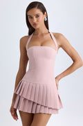 Mirana Halter Pleated Mini Dress