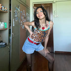 Liana Leopard Sequin Cami Top