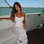 Tizya White Lace Maxi Skirt Set