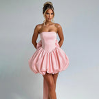 Rilena Bow Back Strapless Mini Dress