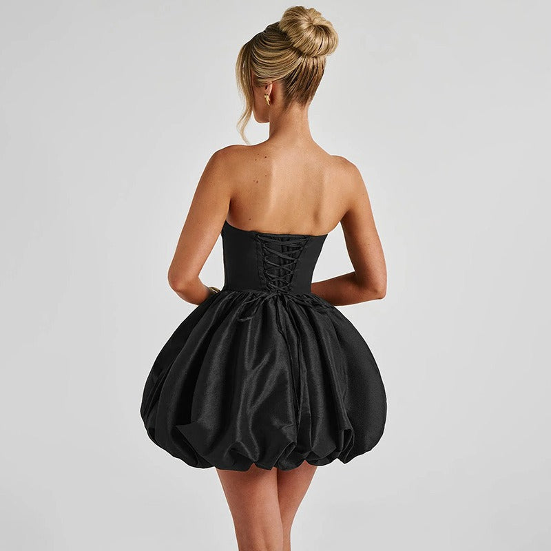 Rilena Bow Back Strapless Mini Dress