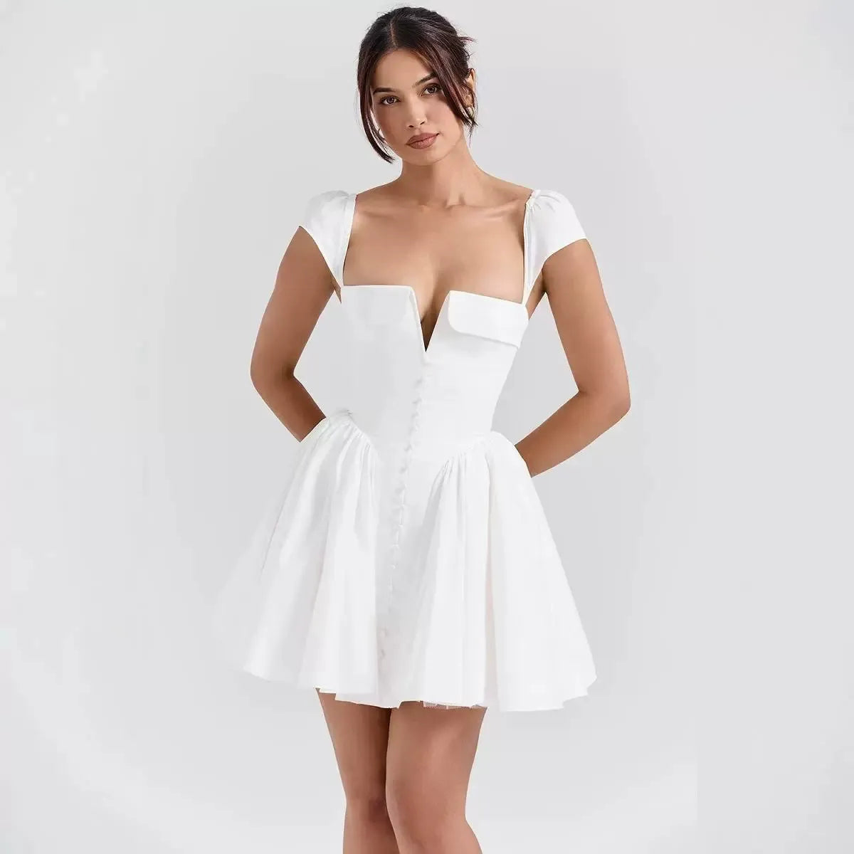Elvin White Corset Mini Dress