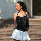 Nerea Polka Dot Halter Corset Top