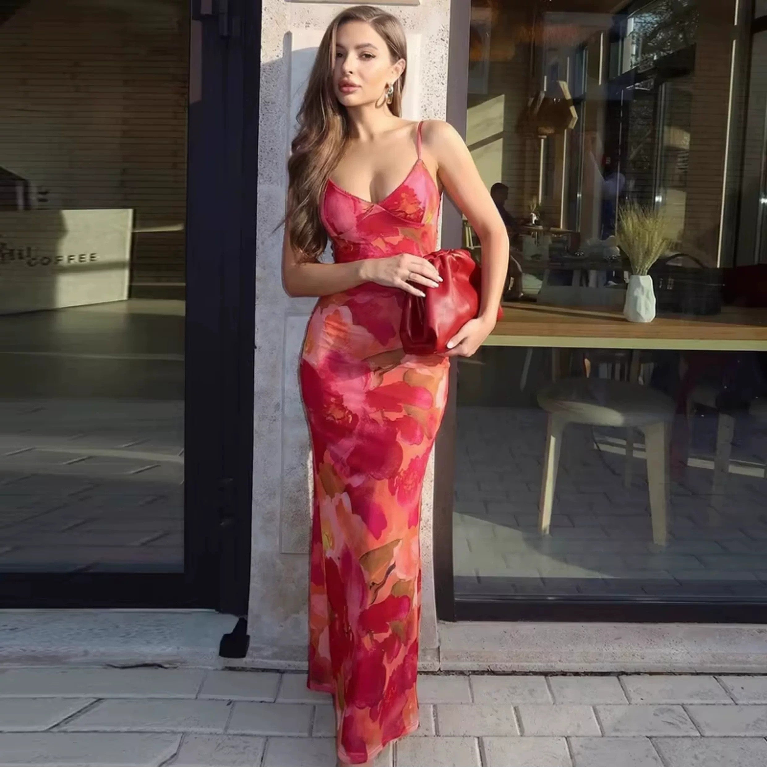 Elysia Floral Sheer Slip Maxi Dress