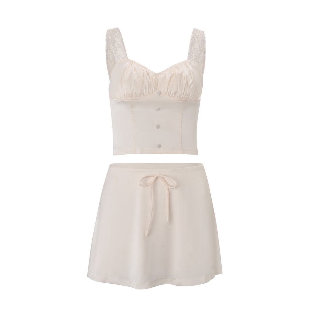 Satin Corset Top & Mini Skirt Set