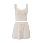 Satin Corset Top & Mini Skirt Set