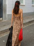 Nari Leopard Backless Maxi Dress