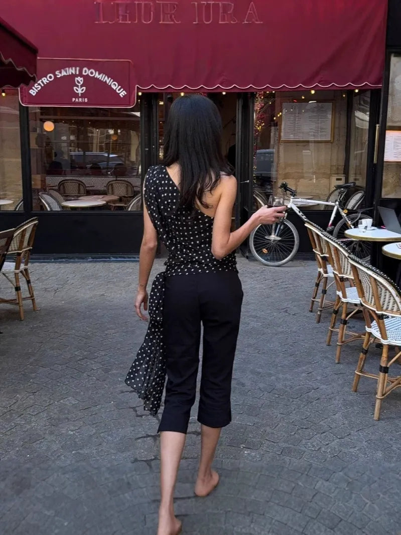 Polka Dot Mesh Top