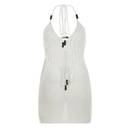 Linnea Crochet Halter Mini Dress