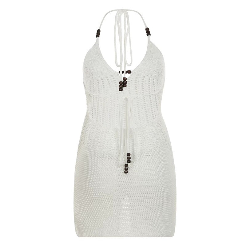 Linnea Crochet Halter Mini Dress
