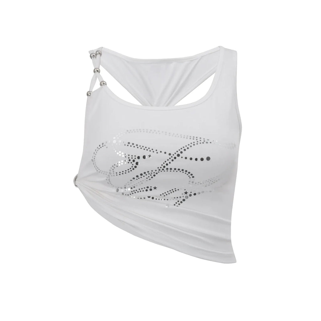 Vika Asymmetric Ring Detail Crop Top