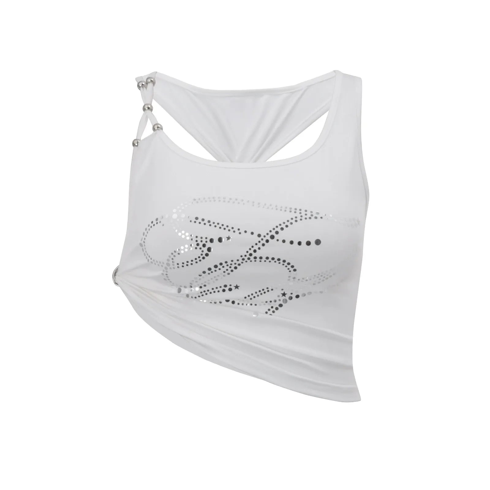 Vika Asymmetric Ring Detail Crop Top