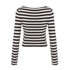 Ione Striped Knit Long Sleeve Top