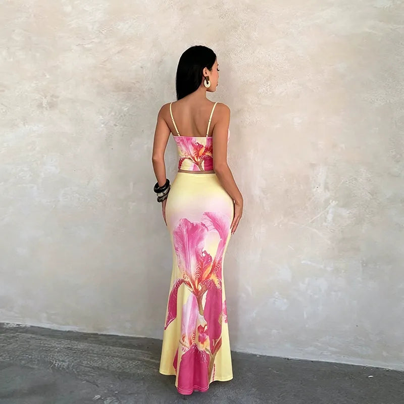 Elsin Floral Maxi Skirt Set