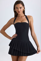 Mirana Halter Pleated Mini Dress