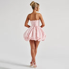 Rilena Bow Back Strapless Mini Dress