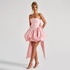 Rilena Bow Back Strapless Mini Dress