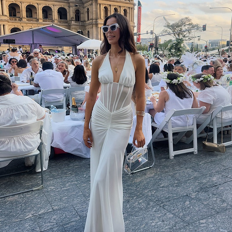 Samirah Halter Corset Maxi Dress