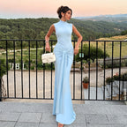 Oksa High Neck Draped Maxi Dress