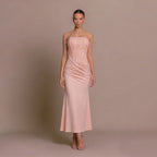Elvan Strapless Ruched Maxi Dress