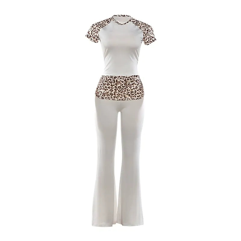 Anira Leopard Flare Pants Set