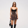 Velin Leopard Lace Mini Dress