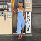 Leora Halter Asymmetrical Midi Dress