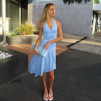 Leora Halter Asymmetrical Midi Dress