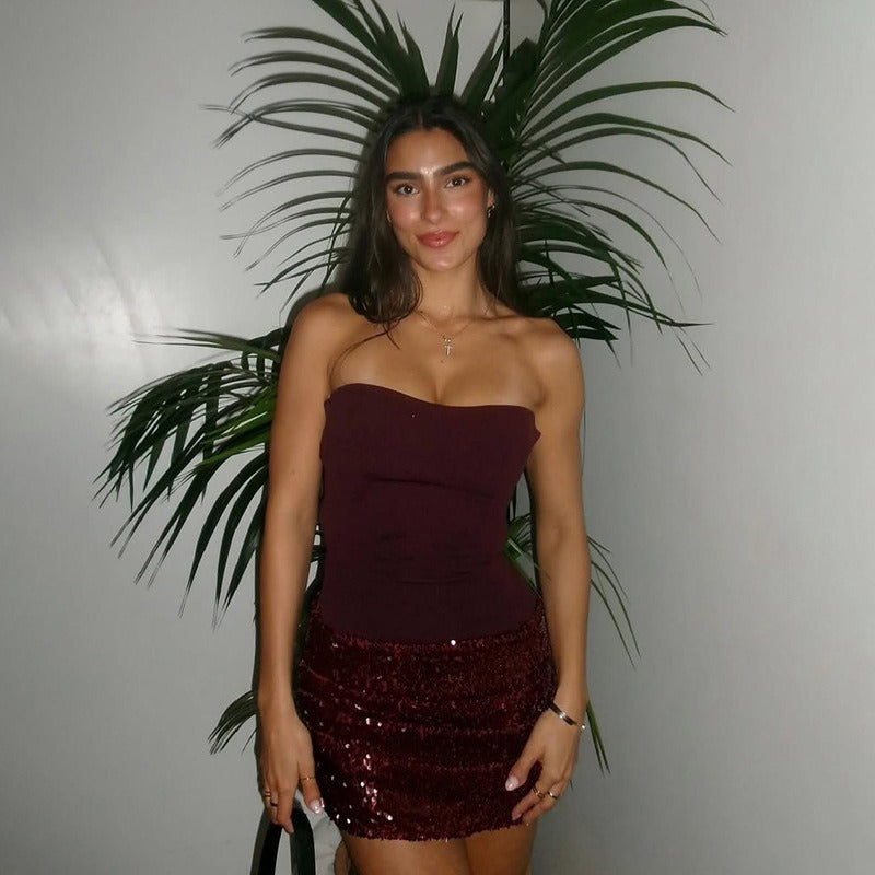 Nerin Strapless Sequin Mini Dress