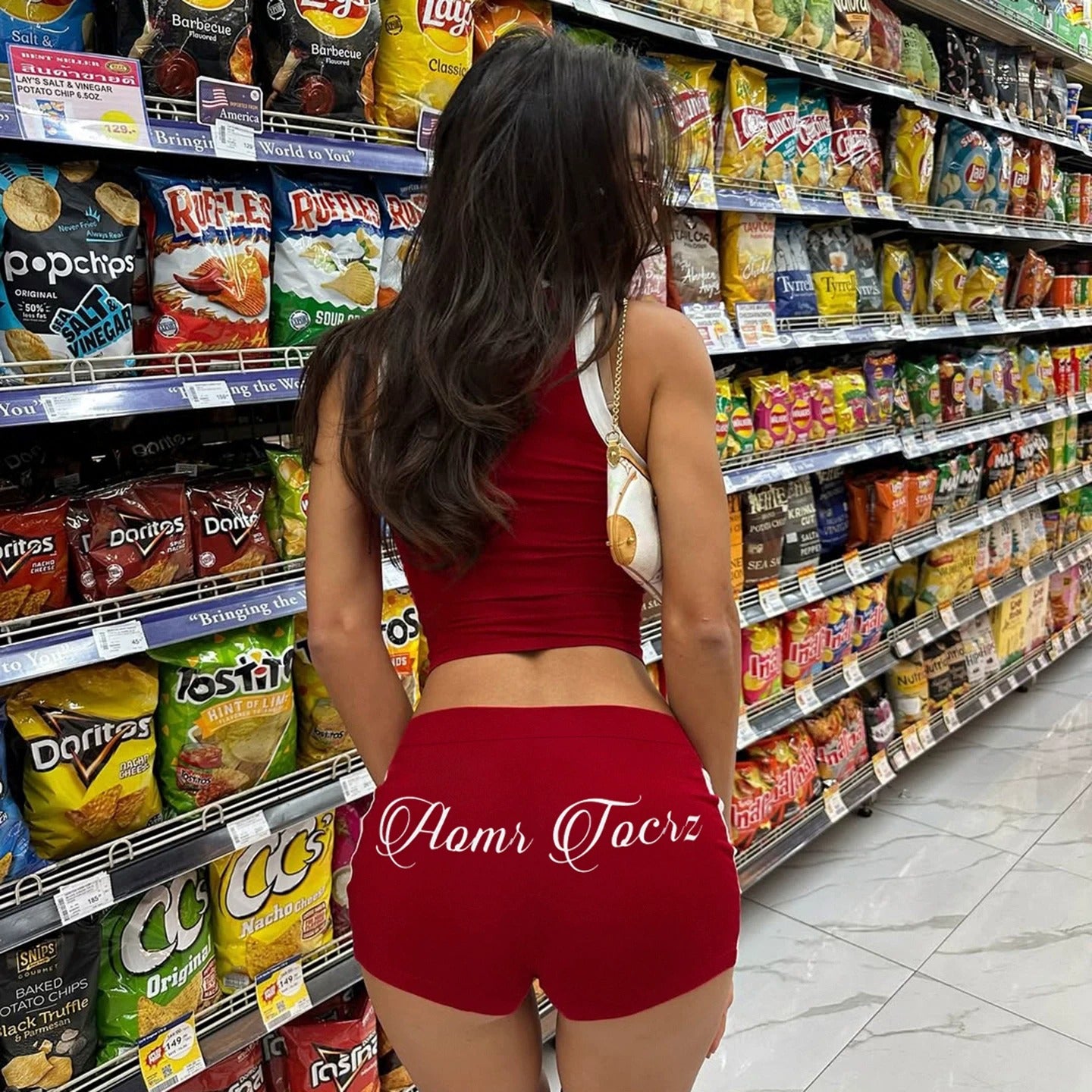 Alina Retro Sporty Crop Top & Shorts Set
