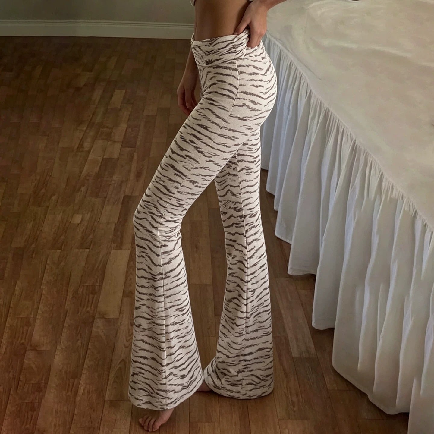 Aurelia Tiger Print Flare Pants
