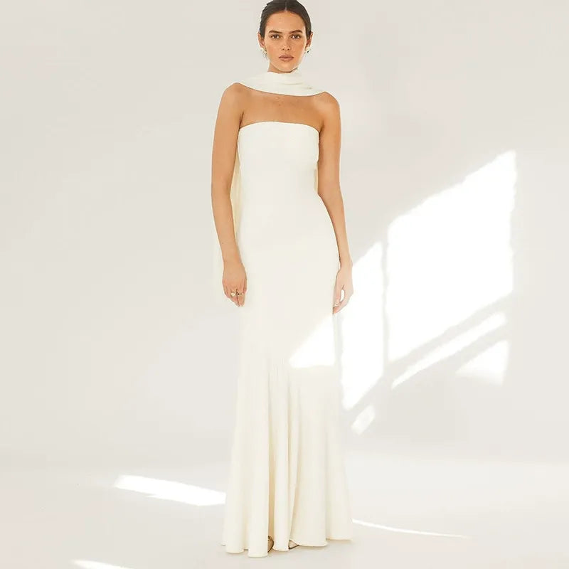 Ruela Scarf Neck Maxi Dress