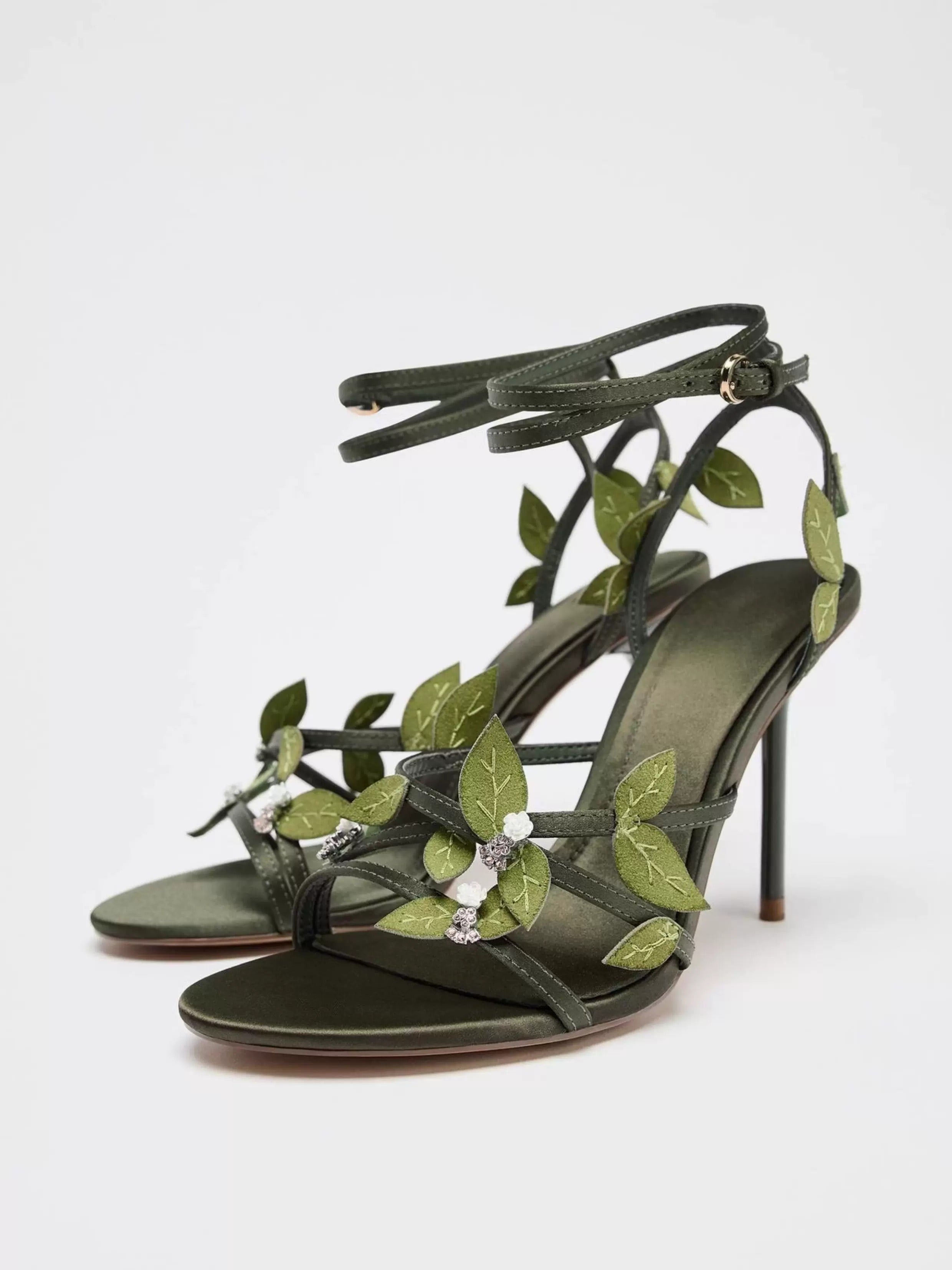 Maxine Botanical Leaf Stiletto Sandals