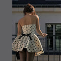 Gemma Vintage Polka Dot Strapless Mini Dress