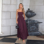 Ivona Strapless Drop Waist Maxi Dress