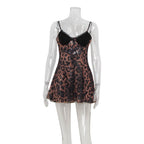 Velin Leopard Lace Mini Dress