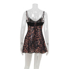 Velin Leopard Lace Mini Dress