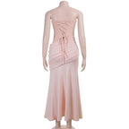 Elvan Strapless Ruched Maxi Dress