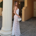 Tizya White Lace Maxi Skirt Set