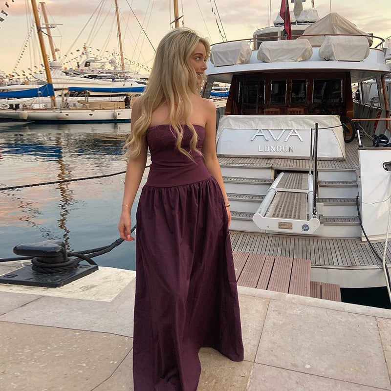 Ivona Strapless Drop Waist Maxi Dress