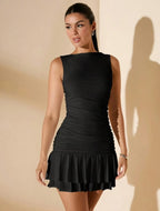 Olya Sleeveless Ruched Mini Dress